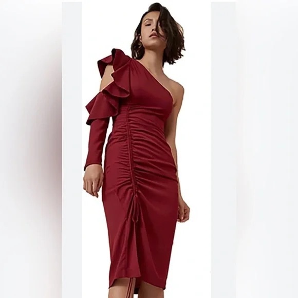 C/MEO Collective Dresses & Skirts - C/MEO Collective White Noise One Shoulder Dress Scarlett XS NWT